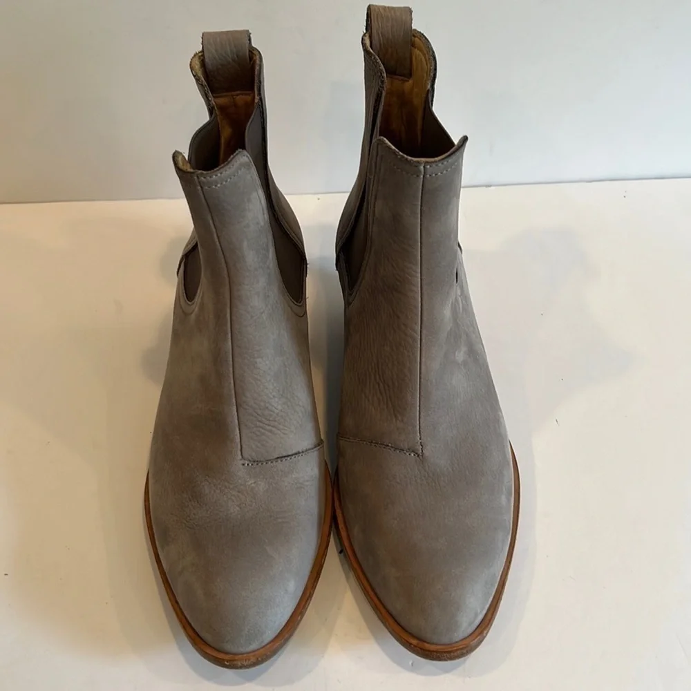 Rag & Bone Grey Dixon Waxed Suede Ankle Boots/Booties SZ 37.5